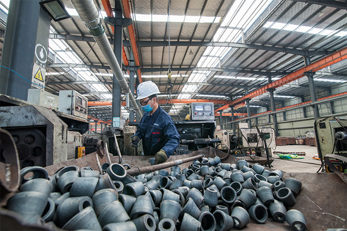 泰兴网架配件-锥头加工车间